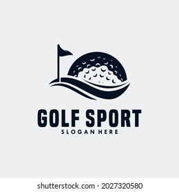 golf sport logo template design