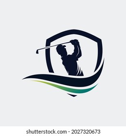 golf sport logo template design