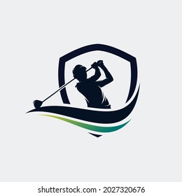 golf sport logo template design