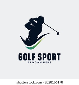 golf sport logo template design