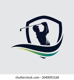 golf sport logo template design