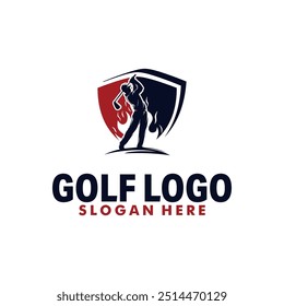 golf sport logo template design illustration