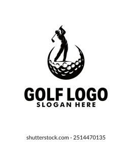 golf sport logo template design illustration