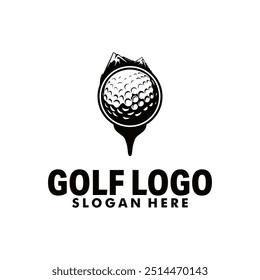 golf sport logo template design illustration