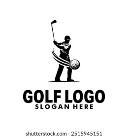 golf sport logo template design illustration