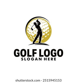 golf sport logo template design illustration