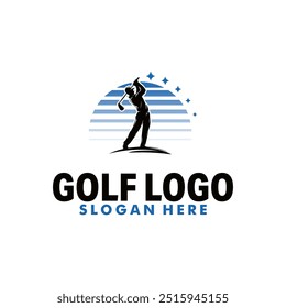 golf sport logo template design illustration