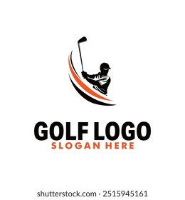 golf sport logo template design illustration