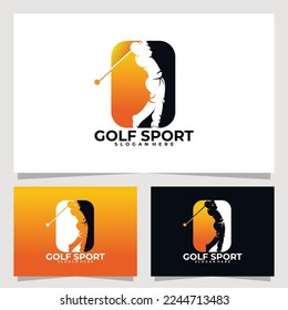 golf sport logo vector design template