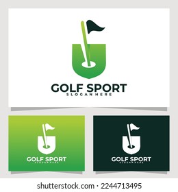 golf sport logo vector design template