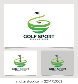 golf sport logo vector design template