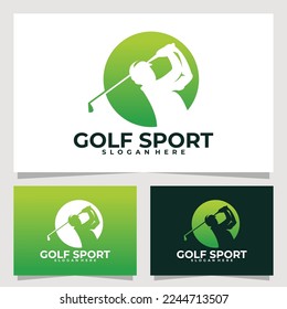 golf sport logo vector design template