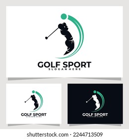 golf sport logo vector design template