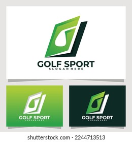 golf sport logo vector design template