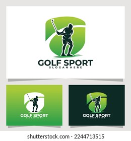 golf sport logo vector design template