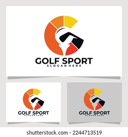 golf sport logo vector design template