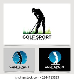 golf sport logo vector design template