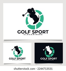 golf sport logo vector design template