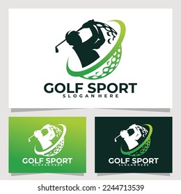golf sport logo vector design template