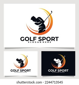 golf sport logo vector design template