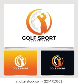 golf sport logo vector design template