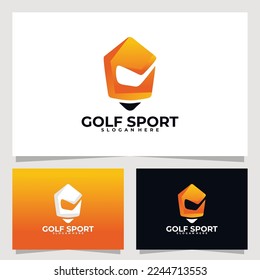 golf sport logo vector design template