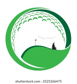 Golf sport logo vector illustration for advertising.