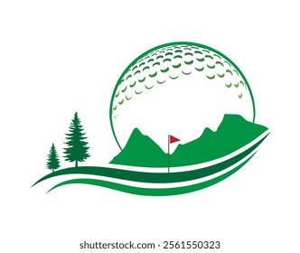 Golf sport logo vector illustration on white background.