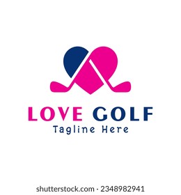 golf sport love logo design