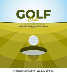 Diseño de afiches vectoriales en torneo deportivo de golf