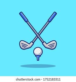 Golf Sport Vector Icon Illustration. Sport Golf Icon Concept Isolated Premium Vector. Flat Cartoon Style 