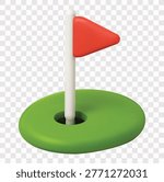 Golf Sport Vector Icon Set | 3D icon set | putting hole