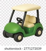 Golf Sport Vector Icon Set | 3D icon set | electric cart