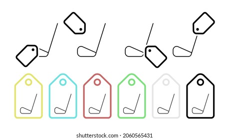 Golf, sport vector icon in tag set illustration for ui and ux, website or mobile application