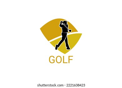 golf sport vector line icon. a golf player hitting the ball. sport pictogram, vector illustration.