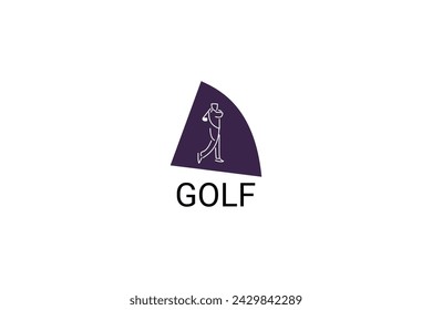 golf sport vector line icon. a golf player hitting the ball. sport pictogram, vector illustration.