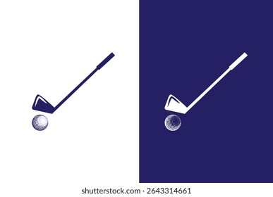 Golf Sports Badge Logo Vector With Ball and Stick on Multiple Background.