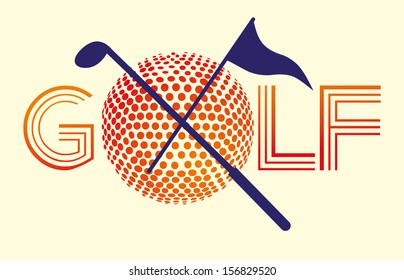 golf sports graphic design vector art