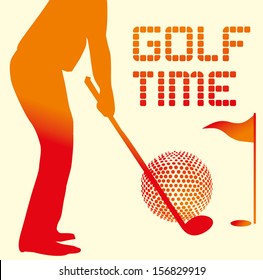 golf sports graphic design vector art