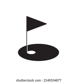 Golf sports icon in black flat glyph, filled style isolated on white background