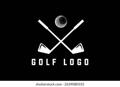 Golf Sports Logo Vector with Cross Golf Sticks