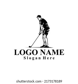 Golf sports themed vector logo