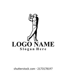 Golf sports themed vector logo