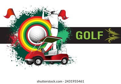 Golf sports view vector illustration for tournament advertising.