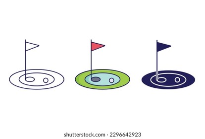 Golf Stadium line and solid illustration icon