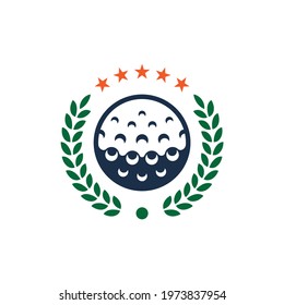 Golf star icon logo design template