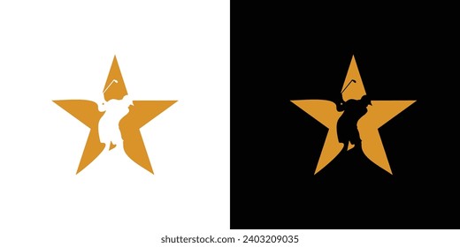 The golf star logo design is unique and modern