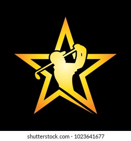 Golf Star Sports Logo Vector