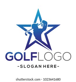 Golf Star Sports Logo Vector