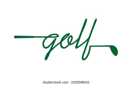 Golf stick alphabet type apparel simple vector design